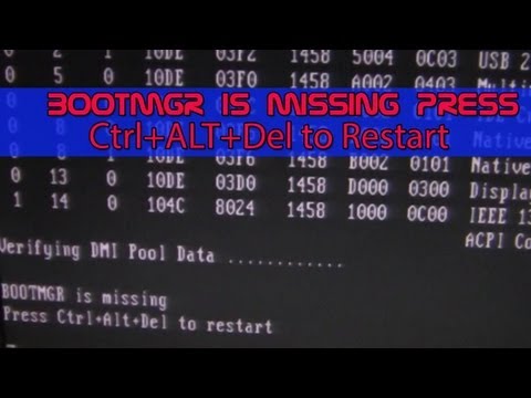 how to repair if bootmgr is missing