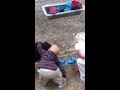 Baby Hugs All The Goats - animals, baby, cute, goats, hug, hugging, kids, petting zoo, funny