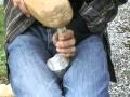 Mikkel knapping flint blades 4