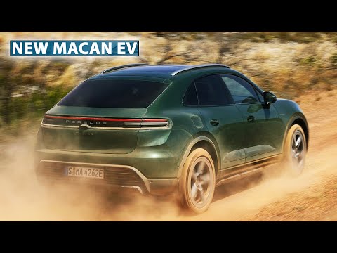 2025 Porsche Macan 4S EV (Oak Green Metallic Neo) Exterior, Interior, Drive