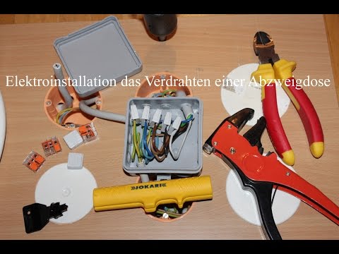 Elektroinstallation das Verdrahten einer Abzweigdose