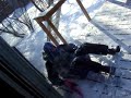 Recycling bin and ladder sledding