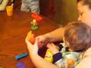 daycare kids play with playdough