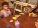 daycare kids play with playdough