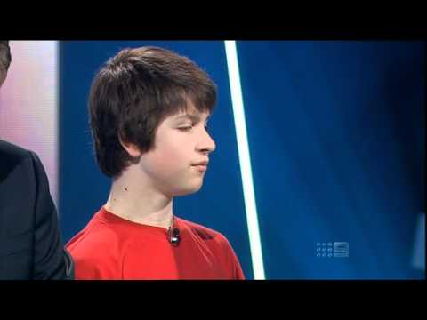 Feliks Zemdegs - Rubiks cube - National IQ test Channel 9 9th Nov 2010