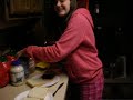 Sam making a PB&J
