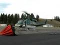 Bell 212 Helicopter Taking off Princeton. BC Canada