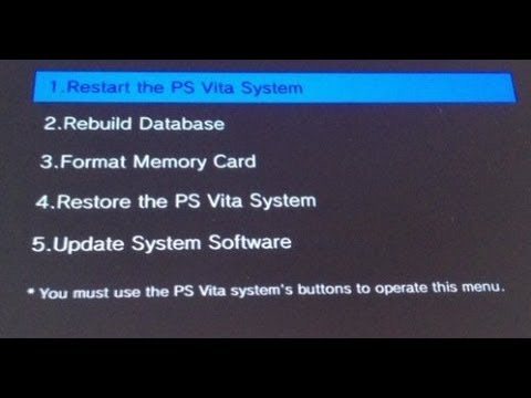 how to system restore a ps vita
