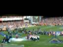 celebrating winning the Leagur from the North Bank Highbury