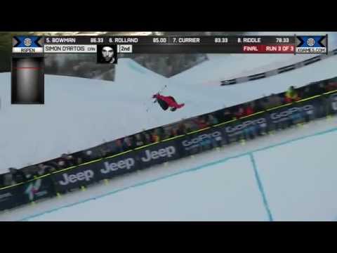 SKI - Simon D'Artois wins a gold medal in Men's Ski SuperPipe final at X Games Aspen 2015.
