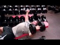 Chest Fly w/ Dumbbell - Perform a chest fly using dumbbells. Complete 4 sets of 8 reps.