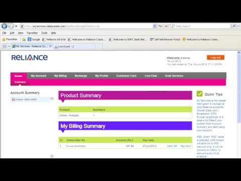 how to know data balance in reliance