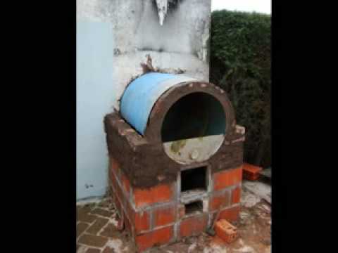 horno - Construcción del horno de barro y tambor.
