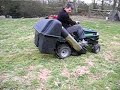 Hayter 12/30 Garden Tractor mowing grass with Collector