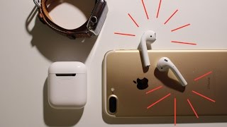 Unboxing Apple Airpods / Test with iPhone 7 Plus & Apple Watch / Review / First view déballage filmé
