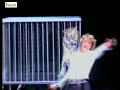 in 2003 hans klok, the dutch illusionist got caught by the tiger he used in his show. luckely his assistent closed the cage in time before the tiger could do real damage.

source rtl boulevard