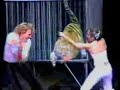 in 2003 hans klok, the dutch illusionist got caught by the tiger he used in his show. luckely his assistent closed the cage in time before the tiger could do real damage.

source rtl boulevard
