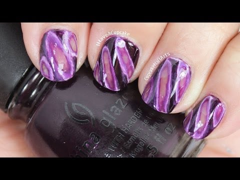 Purple Geode Inspired Nail Art