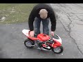 Pocketbike wheelie gone wrong Pocketbike wheelie gone wrong
