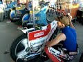 Warming up the speedway bikes...