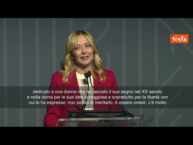 Meloni riceve il premio Margaret Thatcher: Sono un soldato al servizio di un'idea