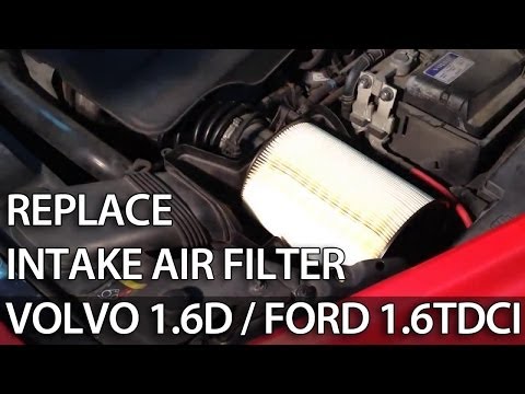 How to change air filter 1.6D 1.6TDCi 1.6L (Volvo Ford Focus C-Max Mazda V50 S40 C30)