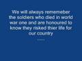 Year 9 Alec Hunter Humanities College Remeberence Video