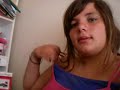 sarah watching a scray thing on youtube