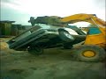 E30 BMW crushed by JCB (part1)
