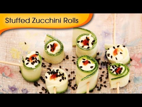 Stuffed Zucchini Rolls – Delicious Party Starter Snack Recipe By Annuradha Toshniwal