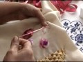 Bordado con Cintas Rosa con Base de Estrella