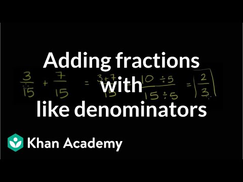 Adding fractions with like denominators