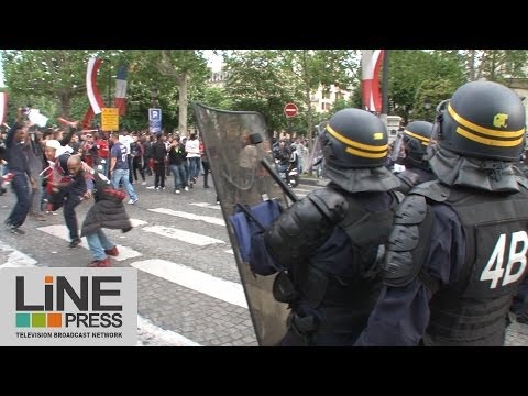 Violents incidents Trocadero Champs Elysées PSG / Paris 13 mai 2013