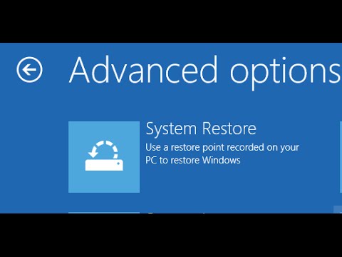 how to system restore windows 8
