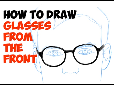 How to Draw Glasses on a Face Front View Easy Step by Step Drawing Tutorial for Beginners