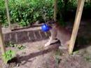 Damien Caracal playing with his new ball