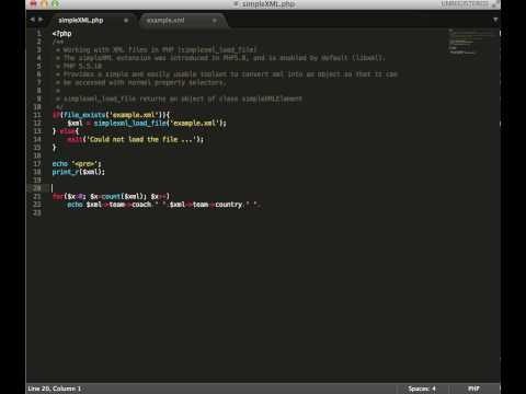 how to read xml file in php