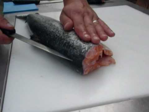 how to de skin salmon