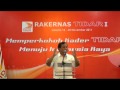 Sambutan Prabowo Subianto di Rakernas TIDAR