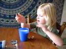 Eden eats an oreo cookie