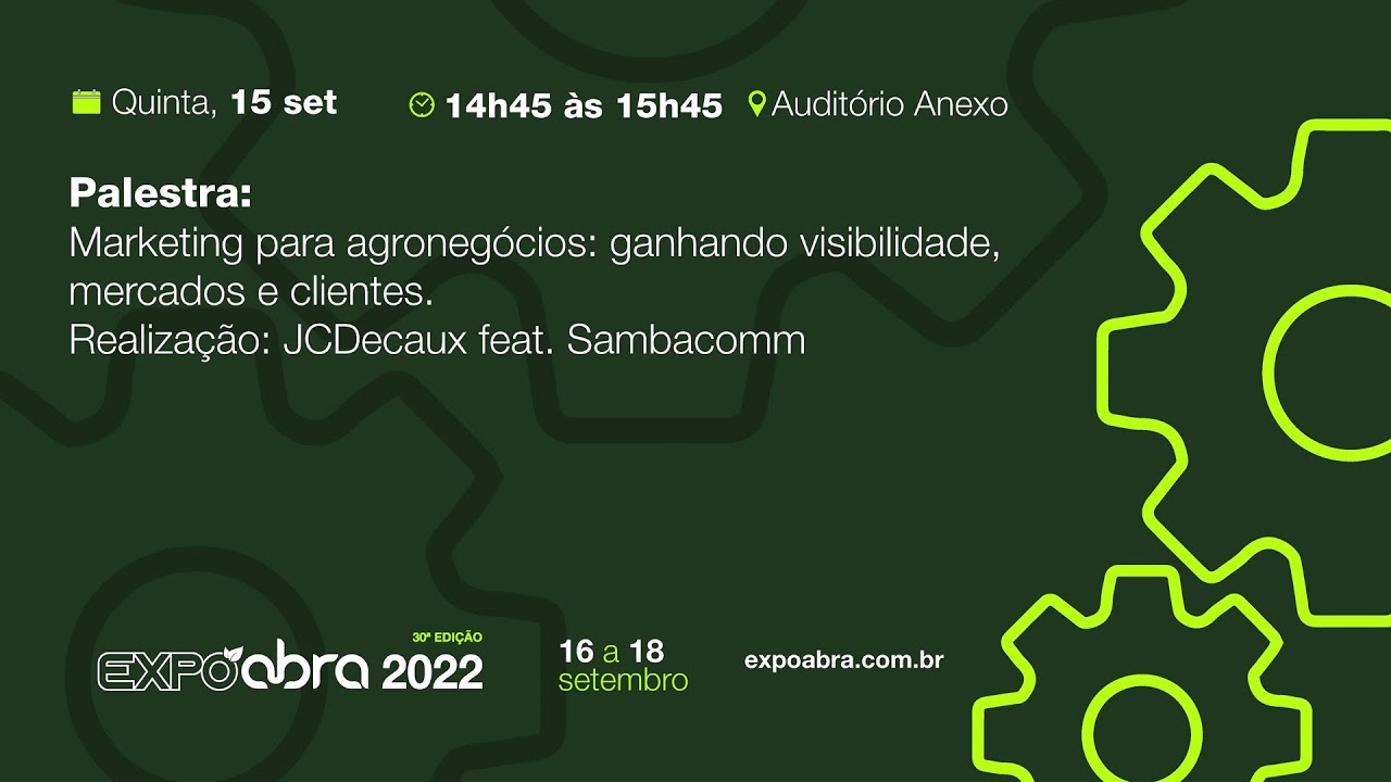 Palestra: Marketing para agronegócios: ganhando visibilidade, mercados e clientes.