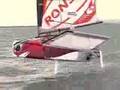 ABN Amro Volvo 70 sailors try a hydrofoil Moth