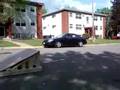 8 year old first time on the launch ramp using inline skates