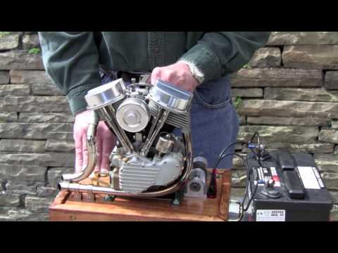 v twin sound - V-Twin Panhead Ignition: Spark Bore: 1 5/16 in. Stroke: 1 1/2 in. Two Cylinder Four Cycle No Castings Used This engine was scratch built to a scale of 2/5ths...