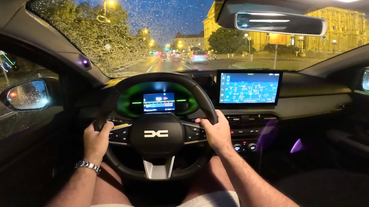 DACIA SANDERO Stepway FACELIFT 2026 - rainy EVENING POV test drive (Eco-G 120 automatic)