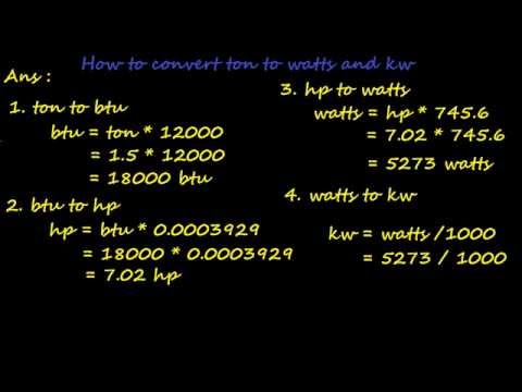 how to convert cooling kw to electrical kw