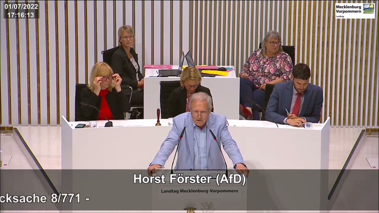 Horst Förster zur Einführung eines Verfassungsschutzgesetzes