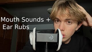 ASMR VERY RELAXING Mouth Sounds + Ear Rubs (3DIO)