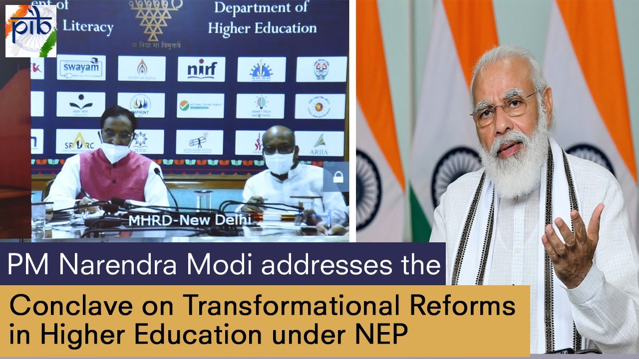 PM Narendra Modi addresses the ‘Conclave on Transformational Reforms in Higher Education under NEP.