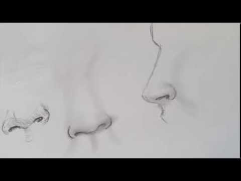 how to draw a 3d nose